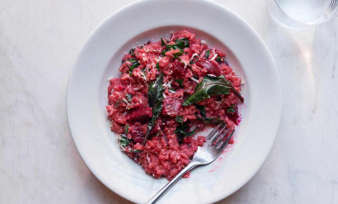 Pink Risotto With Beet Greens and Roasted Beets Recipe - NYT Cooking